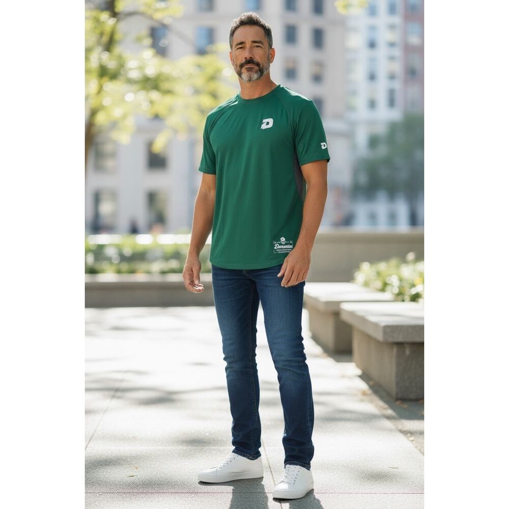 DeMarini Performance Training Shirt – Large – Green/Grey – Moisture-Wicking